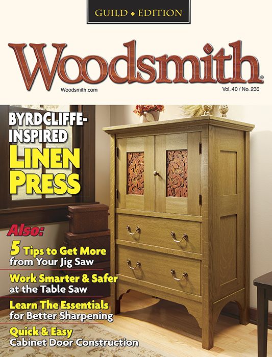 Woodsmith magazine cover shot of tall dresser.