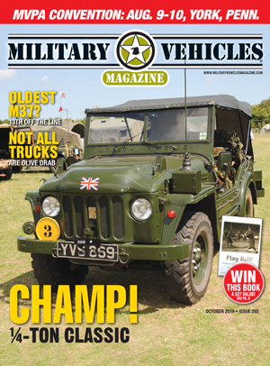 Military Vehicles magazine cover shot of military jeep.