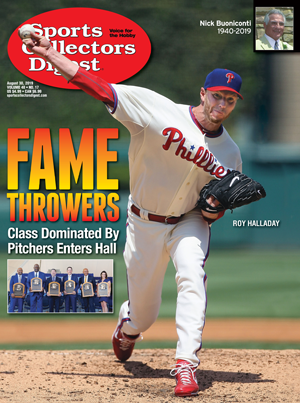 Sports Collectors Digest magazine cover of Phillies pitcher Roy Halladay.